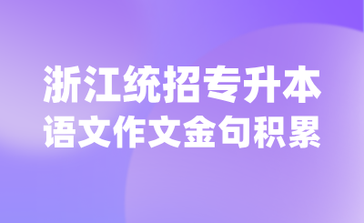浙江專升本語文作文金句積累